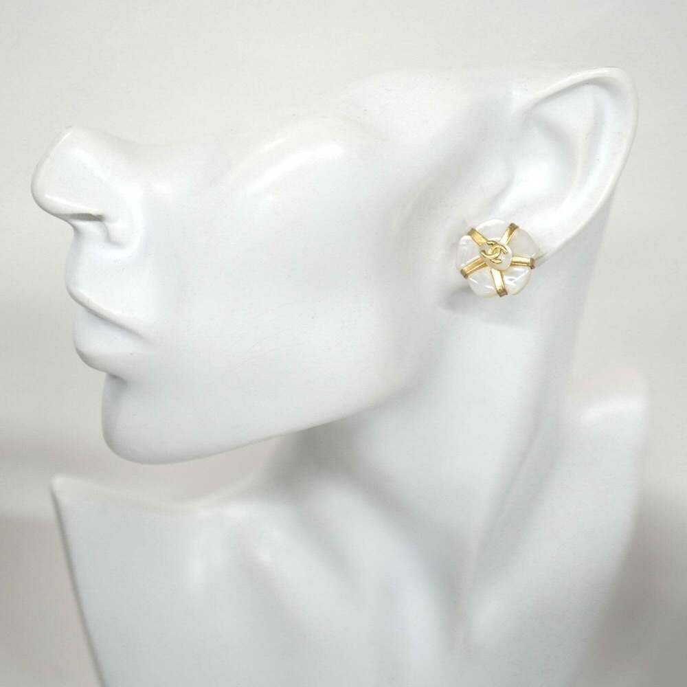 CHANEL Gold Logo Earrings - Picture 5 of 6